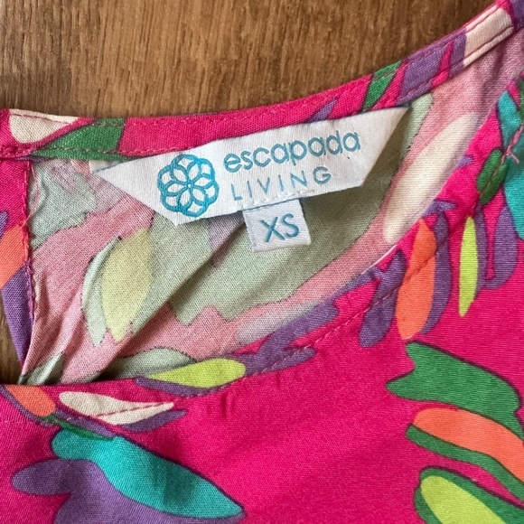 Escapada Living Pink Palm Jungle Tank Dress Sz XS - Picture 7 of 12